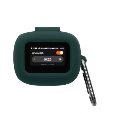 Abbildung von kwmobile Hülle kompatibel mit JBL Live Flex 3 / Buds Beam Kopfhörer Silikon Schutzhülle Etui Case Cover Schoner in Dunkelgrün
