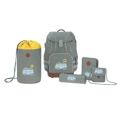 Abbildung von Lässig School Adventure BUS Set Schulranzen für Kinder, Größe: One Size, Olive