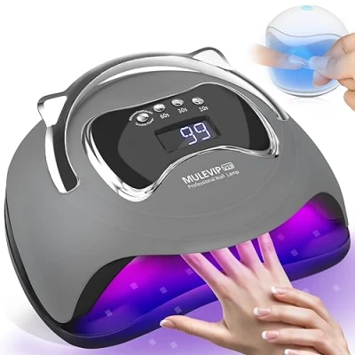 Abbildung von MULEVIP UV Lampe für Gelnägel 180W Nägel,UV Nägel,Professionelle Nagellampe mit 4 Timer,mit Sensor LCD Display, Abnehmbarer Bodenplatte, Geeignet Alle Gel Nageltrockner