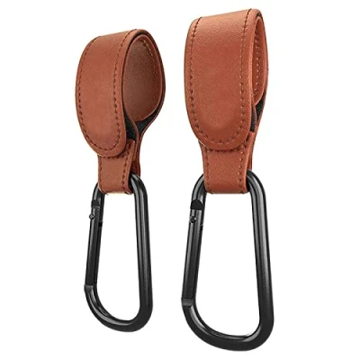Abbildung von WUDQIJI Karabiner Kinderwagen Haken 2 Stück Taschenhaken Clips Kinderwagenhaken Kinderwagenbefestigung Taschenhalter für Handtaschen Stroller Hooks