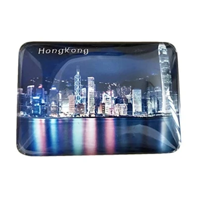 Abbildung von 3D Hong Kong Kühlschrank Kühlschrankmagnet Kristall Glas Magnet Handmade Tourist Travel Souvenir Sammlung Geschenk Whiteboard Magnetischen Aufkleber Dekoration