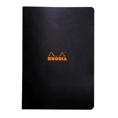 Abbildung von Rhodia 119163Cpack 10 Hefte schwarz A4 kleine Karos 96 Seiten helles weißes Papier 80 g/m Umschlag aus beschichtetem Karton, weich, robust und wasserdicht