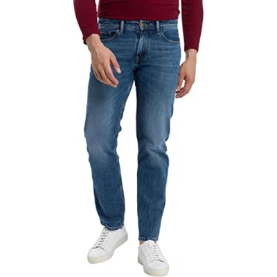 Abbildung von Cross Jeans Antonio Straight Leg, Herren, Größe: 29x32, Mid blue uni