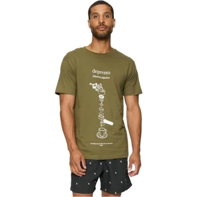Abbildung von Mister Tee Depresso Tshirt print, Herren, Größe: Medium, Olive