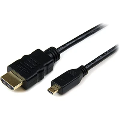 Abbildung von StarTech.com 3m Micro HDMI auf Kabel mit Ethernet 4k 30Hz Video Robustes High Speed Typ D 1.4 Konverter/Adapterkabel UHD Monitore/TVs/Displays M/M (HDADMM3M)