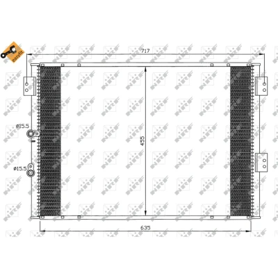 Abbildung von NRF EASY FIT 35461 Klimakondensator mit Dichtring 15,5 635 TOYOTA: Hiace 4 Kasten, Bus