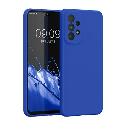Abbildung von kwmobile Hülle kompatibel mit Samsung Galaxy A33 5G Silikon Handy Case Handyhülle weiche Oberfläche kabelloses Laden Baltik Blau