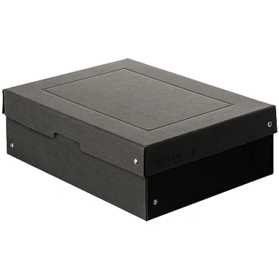 Abbildung von Original Falken PureBox Black. Made in Germany. 100 mm hoch DIN A4. Aufbewahrungsbox mit Deckel aus stabilem Recycling Karton Blauer Engel Vegan Geschenkbox Transportbox Schachtel Allzweckbox