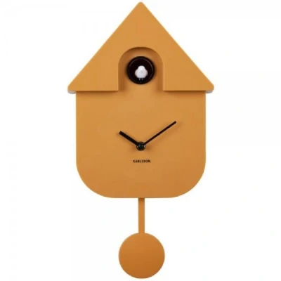 Abbildung von Karlsson Uhr Kuckucksuhr Wall Clock Modern Cuckoo Ockergelb (41cm)