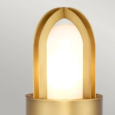 Abbildung von Elstead Lighting Paignton B BRASS Wegeleuchte E27 18W IP55 Messing, mattiertes Glas; antik Messing B:10.2cm Ø10.2cm