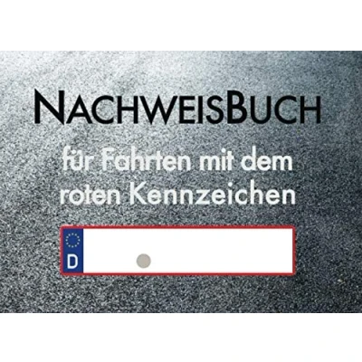 Abbildung von Nachweisbuch für Fahrten mit rotem Kennzeichen: Nachweisheft Prüfungsfahrten, Probefahrten, Überführungsfahrten zum Eintragen 100 Seiten ca A5 Querformat im Asphalt Design