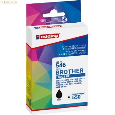 Abbildung von Edding Druckerpatrone ersetzt Brother LC223BK schwarz