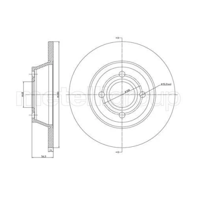 Abbildung von METELLI 23 0329 Bremsscheibe 280,0 12,9 4 68,0 voll AUDI: 80 B4 Limousine, Avant