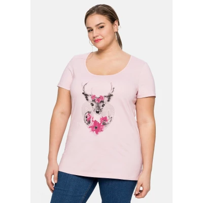 Abbildung von Sheego Tshirt print, Damen, Größe: 48/50, Rosa