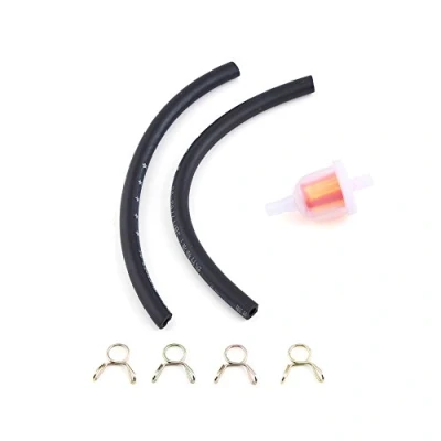 Abbildung von Keenso Motorrad Benzin Kraftstofffilter, Universal 6mm Benzinschlauch Inline Benzinfilter Ölfilter Set mit 8mm Kraftstoffschlauch Schlauchklemme für 49cc 160cc Mini Moto Dirt Bike ATV Quad