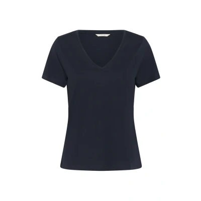 Abbildung von Cream NAIA DEEP Vneck Tshirt basic, Damen, Größe: Medium, Navy blazer