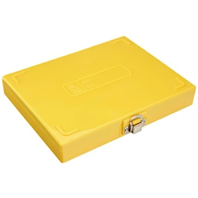 Abbildung von neoLabLine Polystyrol Objektträger Kästen mit Verschluss Clip für 100 Objektträger, Gelb, 210 mm x 179 35