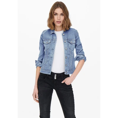 Abbildung von ONLY Jeansjacke, Damen, Größe: Small, Light blue denim