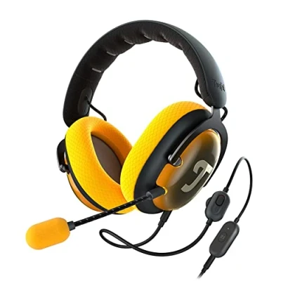 Abbildung von Teufel ZOLA Gaming Kopfhörer mit 7.1 USB Soundkarte, DTS Headphone:X® 2.0 Surround Sound,Einstellbarer Mikrofonarm HD Kondensator Mikrofon, PC, Bequeme Passform Schwarz Gelb
