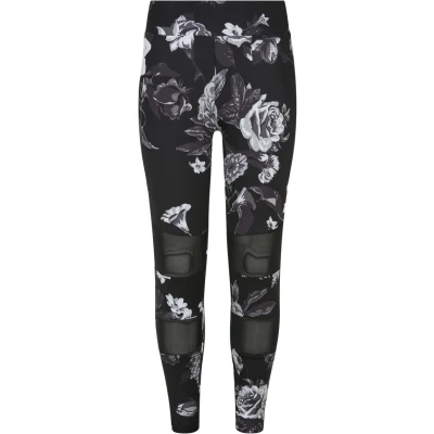 Abbildung von Urban Classics TECH aop Leggings Hosen für Kinder, Größe: 158/164, Dark flower