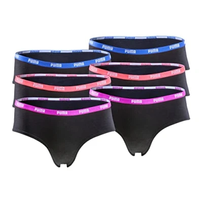 Abbildung von Puma Women Hipster 3 PACK Slip, Damen, Größe: Small, Pink/orchid/blue