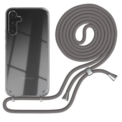 Abbildung von EAZY CASE Smartphone Kette kompatibel mit Samsung Galaxy A34, Kratzfest, stoßabsorbierend, Necklace Hülle Band Kordel in Anthrazit