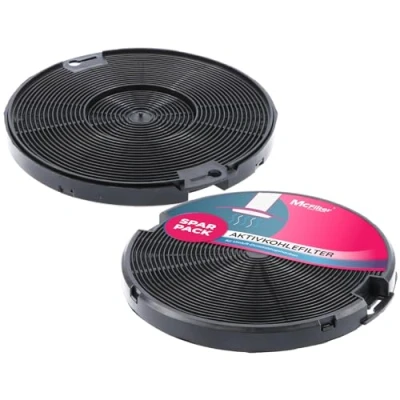 Abbildung von McFIlter 2x Aktivkohlefilter Ø 150mm EFF75 für Dunstabzugshaube, geeignet AEG 405509371/2, Beko 9197059543, Faber 112.0067.944, Franke 112.0067.942, IKEA NYTTIG FIL 400 500, SMEG: KITFC155