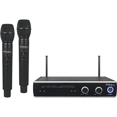 Abbildung von IBIZA DR20UHF HH 2 Kanal UHF Wireless Doppel Funkmikrofon System mit Handmikrofon