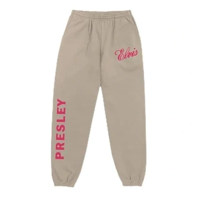 Abbildung von ELVIS PRESLEY Unisex Erwachsene Official Merch Red/Tan Logo Sweatpants Trainingshose, Sand, XL