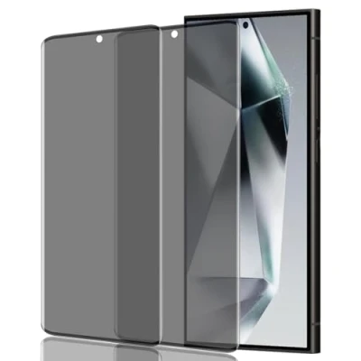 Abbildung von für Samsung Galaxy S24 Ultra Sichtschutz Panzerglasfolie, [2 Stück] Anti Spy Displayschutzfolie,Privatsphäre Schutzfolie 9H Härte Gehärtetes Glas Folie Blasenfrei Blickschutzfolie