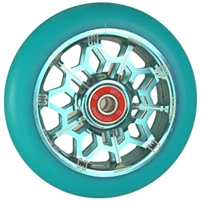 Abbildung von Core Hex Hollow Stunt Scooter Rolle 110mm I Kinder Trick Tret Roller Rollen Rad Ersatz Wheel (Hex Mint Blau)