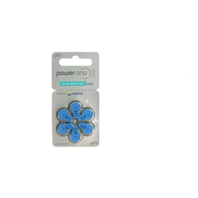 Abbildung von Power one P675 Confezione da 6 Batterie per apparecchi acustici, 1,45 Volt, 650 mAh