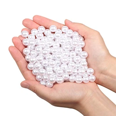 Abbildung von Perlen zum auffädeln lose für armbänder 180 Stück poliert Christmas decoration/Vase Füllstoffe/DIY Schmuck Halsketten/Kleidung Dekoration/Hochzeit/Geburtstag Party (Elfenbein 12mm)