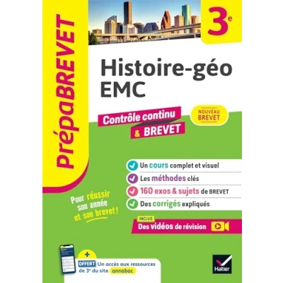 Abbildung von Prépabrevet Histoire géo EMC 3e brevet 2025: cours, méthodes &amp; sujets de corrigés