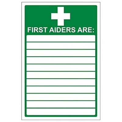 Abbildung von VSafety First Aiders Schild Hochformat 150 mm x 200 2 starrer Kunststoff