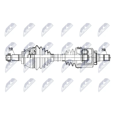 Abbildung von NTY NPW BM 206 Antriebswelle Vorderachse links 603mm Automatikgetriebe MINI: Schrägheck, Cabrio, Schrägheck