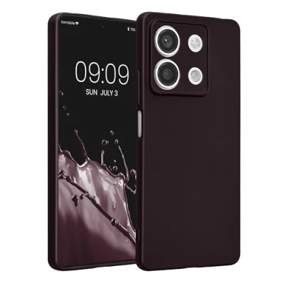 Abbildung von kwmobile Handyhülle kompatibel mit Xiaomi Redmi Note 13 5G Hülle weiche Silikon Case metallisch schimmernd in Metallic Brombeere