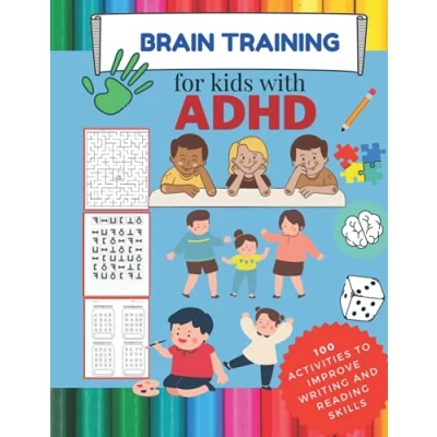 Abbildung von Brain Training for kids with ADHD 100 activities to improve writing and reading skills: LOGIC GAMES!