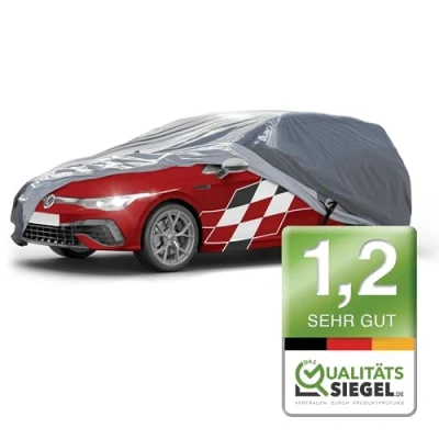 Abbildung von Walser Premium Abdeckplane Auto All Weather Plus Qualitätssieger Sehr Gut*, wasserdicht, Abdeckplane, Autoplane UV beständig, Autoabdeckung Outdoor, Autogarage Abdeckung Kombi M grau