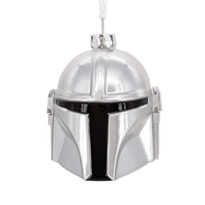 Abbildung von Hallmark Star Wars: The Mandalorian Helmet Weihnachtsdekoration, mundgeblasenes Glas