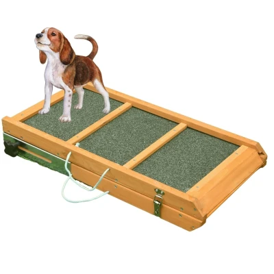 Abbildung von Coemo Hunderampe, Hundetreppe klappbare Aufstiegshilfe für Haustiere Holz Hundeleiter