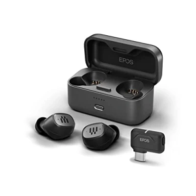 Abbildung von EPOS GTW 270 Kabellose Hybrid Gaming Bluetooth Kopfhörer In Ear, USB C Dongle, Geräuschreduzierend, Geschlossenes Design, Dual Mikrofone, Ergonomisch, IPX 5 Wasserdicht, Ladegerät, 20 h Spielzeit