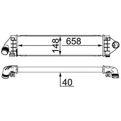 Abbildung von MAHLE ORIGINAL CI 394 000S Ladeluftkühler FORD: MONDEO 4 Turnier, S Max Mk1, Galaxy Mk2 MPV, VOLVO: V60 I, S80 II