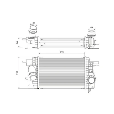 Abbildung von VALEO 822912 Ladeluftkühler Aluminium ohne Sensor OPEL: Meriva B