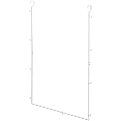 Abbildung von Yamazaki 5678 SMART 2 stöckige ausziehbare Kleiderstange, weiß, Stahl, minimalistisch, 56～96 x 5,5 100 cm