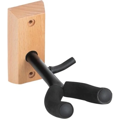 Abbildung von Classic Cantabile Musikinstrumentenständer Violinen Wandhalter Holz (mit Bogenhalter, moosgummigepolsterte Gabel), (1 tlg), Einfach mit zwei Schrauben zu montieren