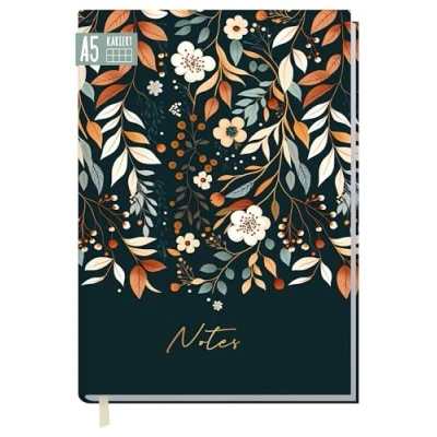 Abbildung von Notizbuch A5 kariert &quot;Pretty Flowers&quot; von Trendstuff by Häfft 124 Seiten, 62 Blatt ideal als Tagebuch, Bullet Journal, Ideenbuch, Schreibheft nachhaltig &amp; klimafreundlich
