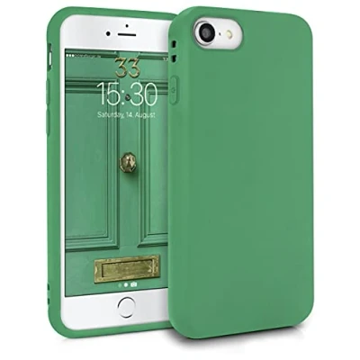 Abbildung von MyGadget Hülle kompatibel mit iPhone SE 2022 2020 7 8 robuste Handyhülle TPU Case Slim Silikonhülle Back Cover Kratzfest Schutzhülle matt Smaragdgrün