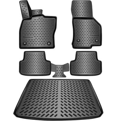 Abbildung von ELMASLINE 3D Gummimatten &amp; Kofferraumwanne Set für VW Golf 7 Variant 2012 2021 Hoher Rand