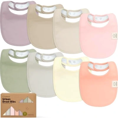 Abbildung von KeaBabies Baby Lätzchen für Jungen &amp; Mädchen 8er Pack Bio Baumwolle zum Zahnen Junge groß Säugling, Kleinkind (Embrace)